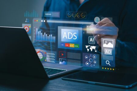 Digital,marketing,commerce,online,sale,concept,,businessman,using,laptop,with